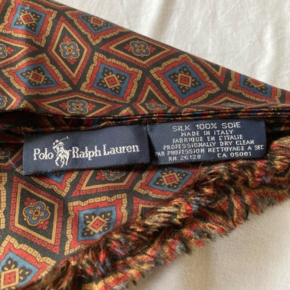 Vintage Polo Ralph Lauren Men's silk scarf - Picture 2 of 3